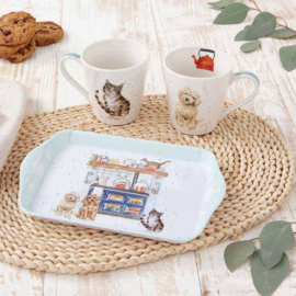 Wrendale Designs 'Country Kitchen' Cat and Dog Mug & Tray Set
