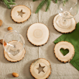 Sass & Belle Coasters Wooden Cut out Star -set of 4-