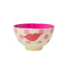 Rice Small Melamine Bowl - Kiss Print