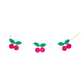 Rice Party Garland with Cherries in Fuchsia & Green - 150 cm