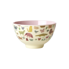 Rice Small Melamine Bowl - Sweet Jungle Print - Pink