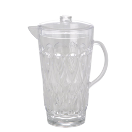 Rice Acrylic Jug with Swirly Embossed Detail Clear - Large
