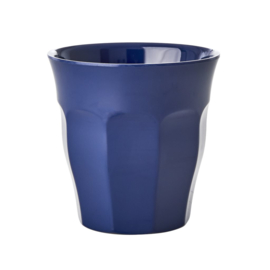 Rice Solid Colored Medium Melamine Cup in Navy Blue