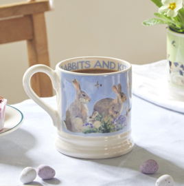 Emma Bridgewater Bright New Morning - Rabbits & Kits 1/2 Pint Mug - Pale Blue