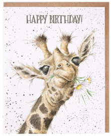 Wrendale Designs 'Birthday Flowers' Giraffe Birthday Card
