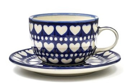 Bunzlau Cup & Saucer 350 ml Blue Valentine