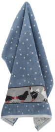 Bunzlau Kitchen Towel - Chickens Grey-Blue