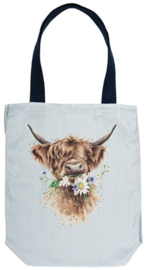 Wrendale Designs 'Daisy Coo' Canvas Bag - cow