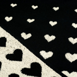 Bunzlau Kitchen Towel - Hearts Black
