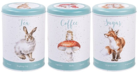 Wrendale Designs Tea, Coffee and Sugar Canisters 'The Country Set' -teal-