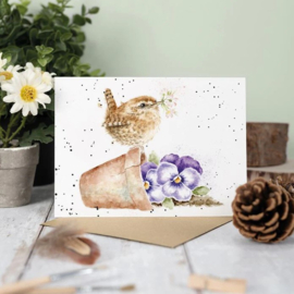 Wrendale Designs Card 'Pottering About' Wren