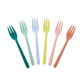 Rice Melamine Cake Forks in Assorted SHINE Colors -6
