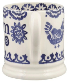 Emma Bridgewater Blue Hen & Border - Mum - 1/2 Pint Mug