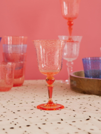 Rice Acrylic Wine Glass in Bubble Design - 360 ml - Peach