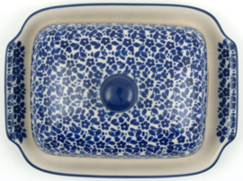 Bunzlau Butter Dish with Plate Indigo