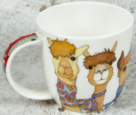Emma Ball Mug with Gift Box - Happy Alpacas -mok met rond oor-