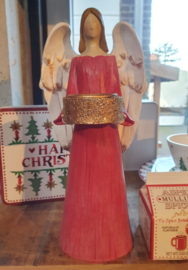 Meander Engel Rood/Goud -kandelaar-