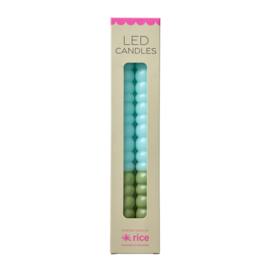 Rice LED Candle - Mint & Green - 2-pack