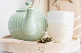 GreenGate Teapot Alice pale green -stoneware-