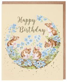 Wrendale Designs 'Forget Me Not' Mouse Birthday Card