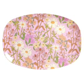 Rice Melamine Rectangular Plate - Daisy Dearest Print