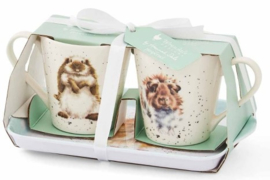 Wrendale Designs 'Diet Starts Tomorrow' Two Mug & Tray Set