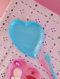 Rice Melamine Serving Dish Heart Shape - Blue