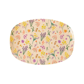 Rice Small Melamine Rectangular Plate - Wild Flower Print