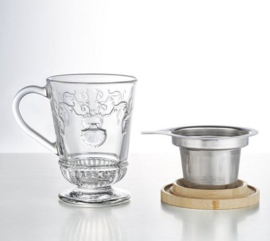 La Rochère Theeglas 270 ml - Versailles met Theefilter & Uitlekbakje/Deksel