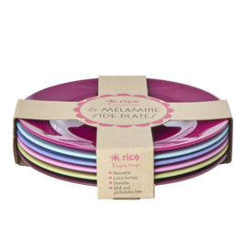 Rice Melamine Plate - Assorted  'Viva La Vida' Colors - Ø 20 cm - Set van 6