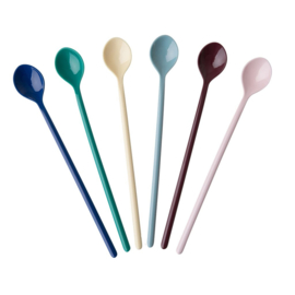 Rice Melamine Latte Spoons in Assorted Urban Colors - Bundle of 6