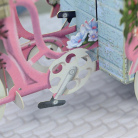 Me&McQ - 3D Wenskaart - Flower Seller's Bicycle - Pink