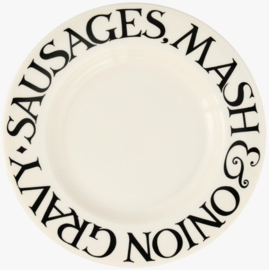 Emma Bridgewater Black Toast Sausages & Onion Gravy 10 1/2 Inch Platee