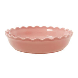 Rice Large Stoneware Pie Dish in Pink