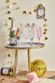 Rice Acrylic Champagne Glass with Swirly Embossed Detail - Mint