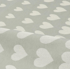 Bunzlau Tea Towel - Hearts Dark Green