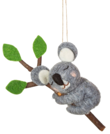 Sass & Belle Sleeping Koala Bear Felt Decoration