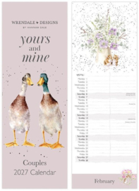 Wrendale Designs 'Yours and Mine' Couples Slim Calendar 2027