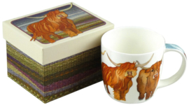 Emma Ball Mug with Gift Box - Highland Cow -mok met rond oor-