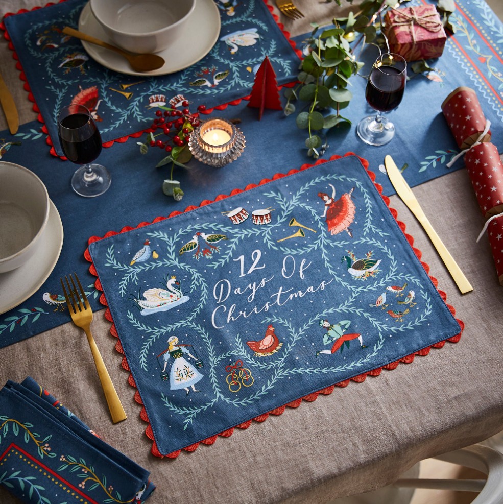 Ulster Weavers Cotton Placemat - 12 Days of Christmas - set of 2