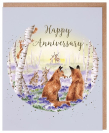 Wrendale Designs 'Bluebell Woods' woodland animal Anniversary Card