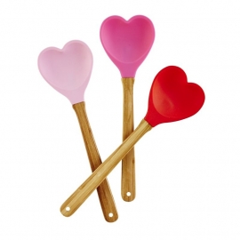 Rice Kitchen Silicone Heartshaped Spoon in Assorted Girlie Colors