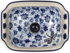Bunzlau Butter Dish with Plate Dragonfly
