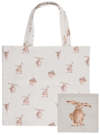 Wrendale Designs 'Hare-Brained' Foldable Shopper Bag - Hare