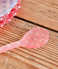 Rice Acryl Teaspoon - Coral Dots