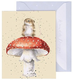 Wrendale Designs 'He's a Fun-Gi' Mouse - miniature card