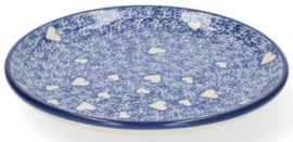 Bunzlau Cake Dish Ø 16 cm - White Hearts -Limited Edition-