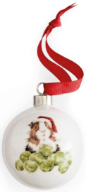 Wrendale Designs Christmas Bauble 'Sprouts' Guinea Pig
