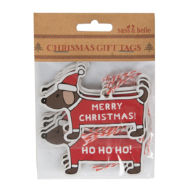 Sass & Belle Gift Tags Christmas Dachshund -Set of 12-