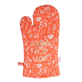 Rice Oven Mitten - Orange Fall Print